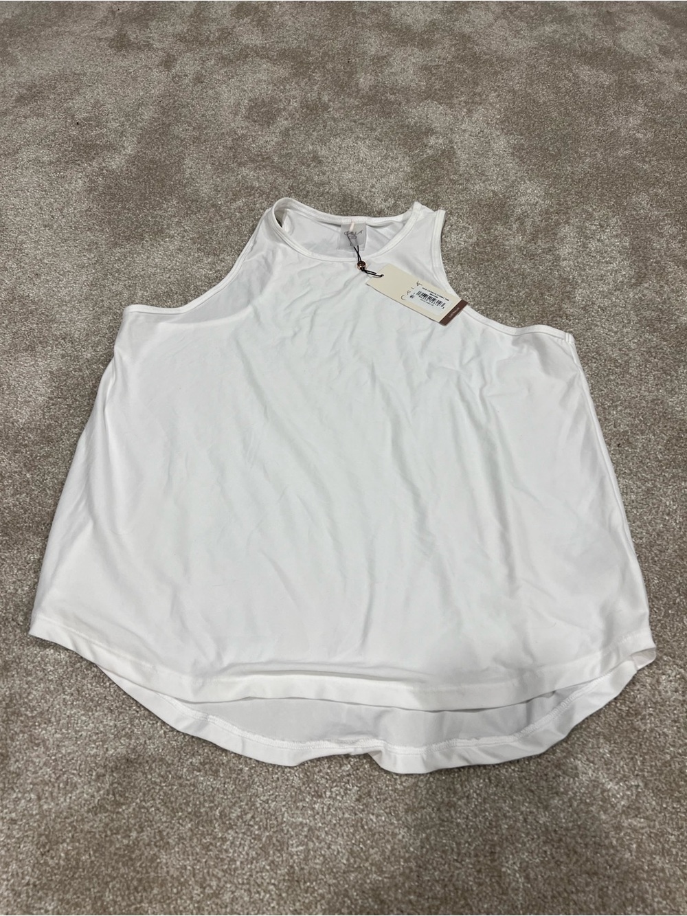 Calia White Lustral Lux Cutaway Tank Top